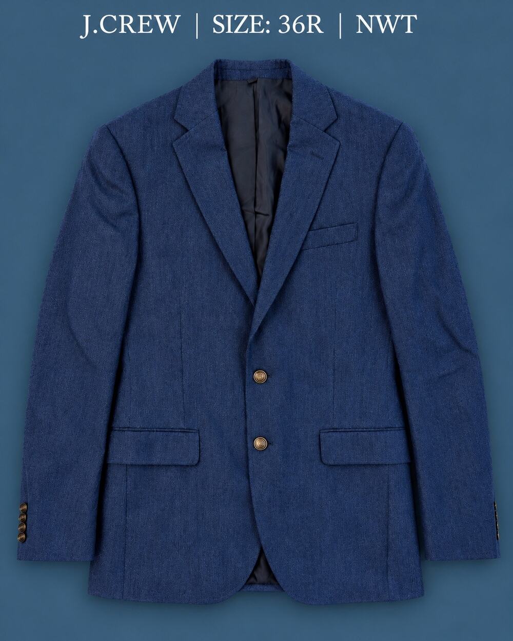 J.Crew Thompson University Blazer Navy 36R NWT